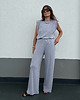 spodnie materiałowe damskie Spodnie Gentle super soft light grey