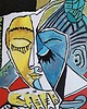 obrazy Kolorowy obraz  olejny do salonu Pablo Picasso - Głowa czytającej kobiety