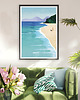 plakaty Morski spacer z psem - plakat fine art