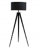lampy podłogowe Lampa podłgowa, stojąca, czarna, metal, tkanina,142x63 cm