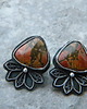 kolczyki wire wrapping jaspisy w filigranach - sztyfciki