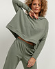 bluza z kapturem damska Luźna bluza z kapturem T380, zielona