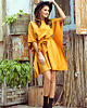 sukienki mini damskie 287-1 SOFIA Sukienka motyl - MIODOWA