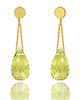 kolczyki złote Earrings Kwarc Lemon Krople złoto 585