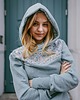 bluza z kapturem damska Miętowa geometryczna