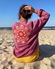 bluza bez kaptura damska Bluza z haftem - Indian Rose Mandala