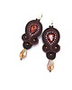 kolczyki soutache Kolczyki sutasz brązowe klasyczne z kryształkiem Ana
