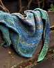 szale damskie Nakrapiana turkusami  / asymetryczna chustka