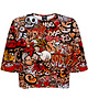 t-shirt damskie DR.CROW T-shirt Krótki CROP Graffiti Skull