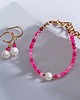 komplet biżuterii RAZEM TANIEJ! bransoletka & kolczyki : fuchsia & pearl collection