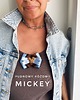 broszki Czekoladowo -błękitna  Brosza MICKEY    New