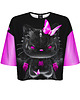 t-shirt damskie DR.CROW T-shirt Krótki CROP Kitty Punk