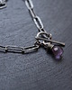 srebrne naszyjniki Łańcuszak oksydowany z ametystem