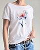 t-shirt damskie Hibiscus akwarele Biały Oversize