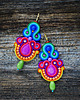 kolczyki soutache Bardzo kolorowe kolczyki soutache