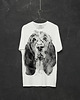 t-shirty męskie Basset Dog - Męski T-shirt z wysokiej jakości wiskozy - white