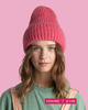 czapki damskie SOWA - duża puchata wełniana eko czapka- różowy