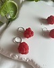 kolczyki z masy plastycznej Realistyczne kolczyki maliny z glinki polimerowej, srebro 925