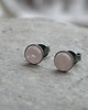 kolczyki wire wrapping 7mm kwarc różowy  - sztyfty