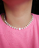 chokery Naszyjnik choker serca i kwiat z masy perłowej