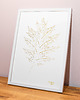 obrazy Autorska Grafika w ramie 20x30cm. Plakat Złoty Liść Dąb. Golden Oak Leaf