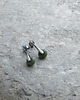 kolczyki wire wrapping Ciemny nefryt   - sztyfty