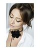 broszki Czarny choker z jedwabiu
