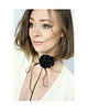 chokery Czarny choker z jedwabiu