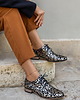 półbuty damskie Skórzane półbuty jazzówki Zapato model 246 złote kwiaty