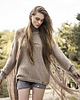 swetry damskie  Long Fringe Turtleneck Sweater
