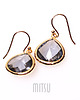 kolczyki szklane Gold and Black Fussion 