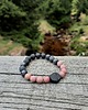 bransoletki z kamieni naturalnych Bransoleta Kobieca  PINK  czarny turmalin  różowy rodochrozyt amulet