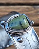 bransoletki wire wrapping Nefryt w gniazdku - bransoletka regulowana