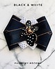 broszki Brosza Black & White z efektowym kwiatem w kropeczki New