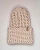 czapki damskie Czapka Natural   Premium wełna Merino Sand
