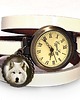 zegarki damskie Skórzany zegarek Biały wilk - 0732
