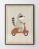 obrazy i plakaty do pokoju dziecięcego Szopik na skuterze - plakat dziecięcy
