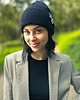 czapki damskie Czapka beanie z bawełny logo kolorowe "Czarny"