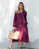 sukienki midi damskie Emma Burgundy- sukienka z muślinu
