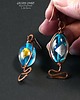 kolczyki wire wrapping Kolczyki czysto miedziane+szkło weneckie handmade