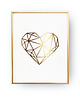 plakaty Plakat Geometryczne Serce, Złoty Druk
