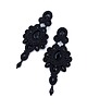 kolczyki soutache Magnolia kolczyki sutasz czarne wieczorowe długie w formie kwiatu