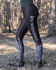 legginsy Sportowe legginsy damskie z wysokim stanem GÓRY czarne XS