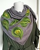 szale damskie chusta filcowana, wełną malowana