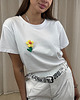 t-shirt damskie Bluzka kwiatek Bianco