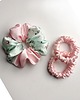 gumki do włosów Róż i mięta  - zestaw jedwabnych scrunchie