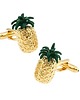 spinki do mankietów SPINKI DO MANKIETÓW koszuli MANKIETU złoty ananas