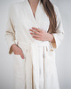 szlafroki damskie Lniany szlafrok frotte CREAMY WHITE