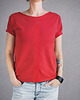 t-shirt damskie Czerwona kreska na czerwonym Oversize