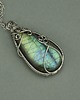 wisiory Duży wisior kolorowy labradoryt wire wrapping